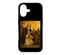 Custodia per iPhone 17 Icona ortodossa di San Serafino di Sarov con un orso