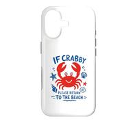 Custodia per iPhone 17 If Crabby Please Return to the Beach Arte vintage disegnata a mano