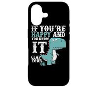 Custodia per iPhone 17 If You're Happy and You Know It Clap Your Oh - Funny Trex