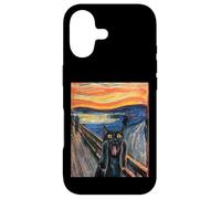 Custodia per iPhone 17 Il gatto nero urlo di Munch Edvard famoso dipinto divertente