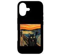 Custodia per iPhone 17 Il gatto nero urlo di Munch Edvard famoso dipinto divertente