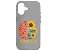 Custodia per iPhone 17 Il mese della consapevolezza del tumore cerebrale diventa grigio a maggio Girasoli
