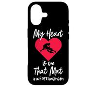 Custodia per iPhone 17 Il mio cuore è su quel tappetino wrestling wrestler college donne mamma