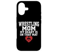 Custodia per iPhone 17 Il mio cuore è su quel tappeto Wrestling Mom Graphic