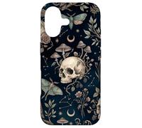 Custodia per iPhone 17 Illustrazione botanica della falena del gufo del cranio celeste mistico scuro