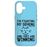 Custodia per iPhone 17 Im Fighting My Demons And They Are Winning Funny Cat Meme