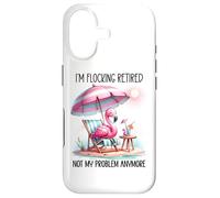 Custodia per iPhone 17 Im Flocking Retired Not My Problem Anymore Flamingo Drinking