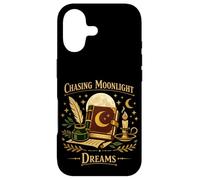 Custodia per iPhone 17 Inseguendo i sogni al chiaro di luna Libro celeste vintage
