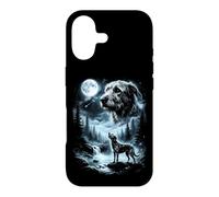Custodia per iPhone 17 Irish Wolfhound Howling to the Moon, cane retrò anni '90