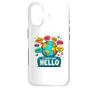 Custodia per iPhone 17 It Starts With Hello Friendship Inclusion Language Teacher