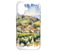 Custodia per iPhone 17 Italia colline dipinto acquerello arte vintage toscana