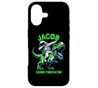 Custodia per iPhone 17 Jacob Crushin' It Since Day One Astronauta Dinosaur Cartoon