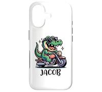 Custodia per iPhone 17 Jacob Fun Alligator - Modellino di motocicletta per ragazzi con nome Jacob
