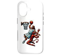 Custodia per iPhone 17 Jesus Dunking On The Devil Pallone Da Pallacanestro Cool Bball