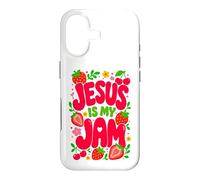 Custodia per iPhone 17 Jesus is My Jam Cute Christian Strawberry Faith
