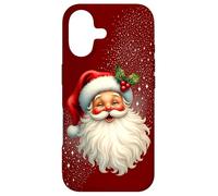 Custodia per iPhone 17 Jolly Santa Claus Face, Holly & Sparkles - Festive Christmas