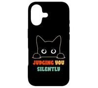 Custodia per iPhone 17 Judging You Silently Funny Saying Black Cat Lover Sarcastico