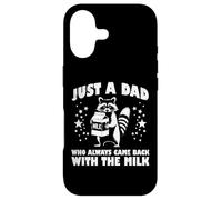 Custodia per iPhone 17 Just Dad Came Back Milk Festa del papà Raccoon Daddy Papa Men