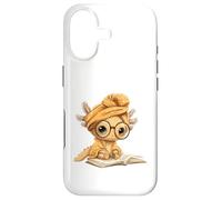 Custodia per iPhone 17 Kawaii Axolotl Student Reading Book Lover Design
