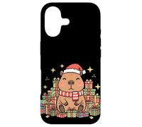 Custodia per iPhone 17 Kawaii Happy Holiday Capybara in Cozy Christmas Style