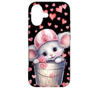 Custodia per iPhone 17 Kawaii Mouse In Valentines Basket For Girls Cute Heart