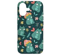 Custodia per iPhone 17 Kawaii Mushroom Frog With Toadstool Cute Floral Fall Pattern
