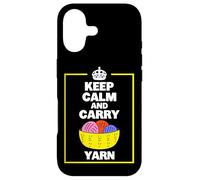 Custodia per iPhone 17 Keep Calm and Carry Yarn Funny Knitting Design