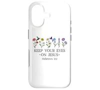 Custodia per iPhone 17 Keep Your Eyes on Jesus Christian Bible Verse Hebrews 12:2