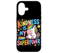 Custodia per iPhone 17 Kindness is My Superpower Be Kind Unicorn Anti Bullismo Bambini