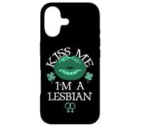 Custodia per iPhone 17 Kiss Me I'm a Lesbian St Patricks Day Green Lips Les Pride