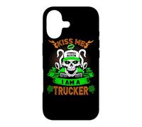Custodia per iPhone 17 Kiss Me I'm A Trucker Skull Lucky Shamrock St Patricks Day