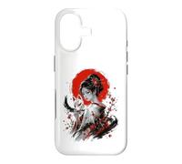 Custodia per iPhone 17 Kitsune Maschera Sakura Kimono Donna Inchiostro Giapponese Ritratto Art