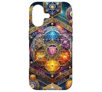 Custodia per iPhone 17 Kundalini Energy con la geometria sacra della Terra del cubo di Metatron