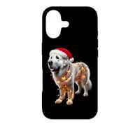 Custodia per iPhone 17 Kuvasz, cappello di Babbo Natale con luci natalizie, per padroni di casa, amanti