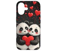Custodia per iPhone 17 La coppia di panda ama i cuori carini San Valentino