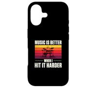 Custodia per iPhone 17 La musica è migliore quando colpisco più forte Battisti divertenti batteristi