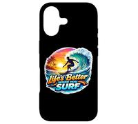 Custodia per iPhone 17 La vita è meglio quando si surf Surfer Surfing Surfboard Citazione