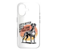 Custodia per iPhone 17 La vita è migliore con un alano | Amante dei cani vintage