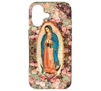Custodia per iPhone 17 Lady of Guadalupe Fiori rosa Cattolica Vergine Maria