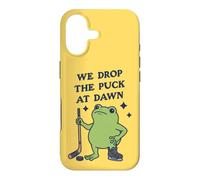 Custodia per iPhone 17 Lasciamo cadere il disco all'alba Funny Hockey Frog