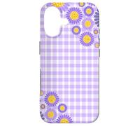 Custodia per iPhone 17 Lavanda Gingham Daisy Floral Pattern Art