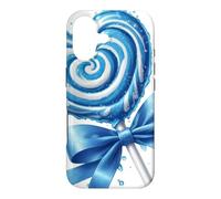 Custodia per iPhone 17 Lecca lecca cuore caramella menta piperita blu