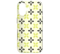 Custodia per iPhone 17 Lemon Yellow Green Leaves Crosses Petals Botanical Pattern