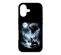 Custodia per iPhone 17 Leone marino che ulula alla luna anni '90 retrò