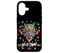 Custodia per iPhone 17 Let It Snow Cool Christmas Night Owl Illustration Graphic