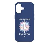Custodia per iPhone 17 Life Happens Yoga Meditazione aiuta Wellness Lotus Pose 4