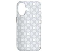 Custodia per iPhone 17 Light Grey Silver Circle Rounded Bubble Nordic Pattern