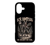 Custodia per iPhone 17 Linoleografia Krampus Non fa Coal Dark Folklore Men