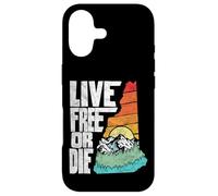 Custodia per iPhone 17 Live Free or Die Retro New Hampshire Nature Graphic