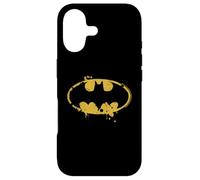 Custodia per iPhone 17 Logo Batman Splash Emblema Graffiti Giallo su Nero